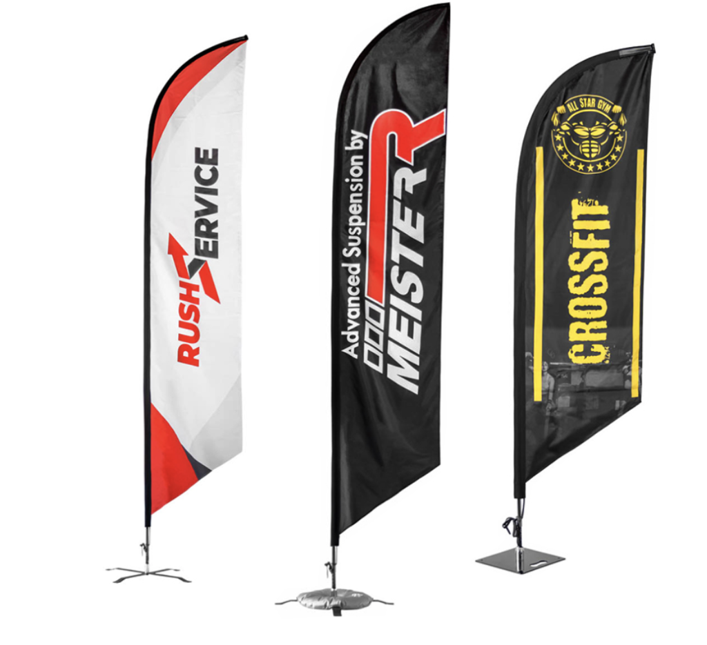 Feather flag signs for eye-catching promotion