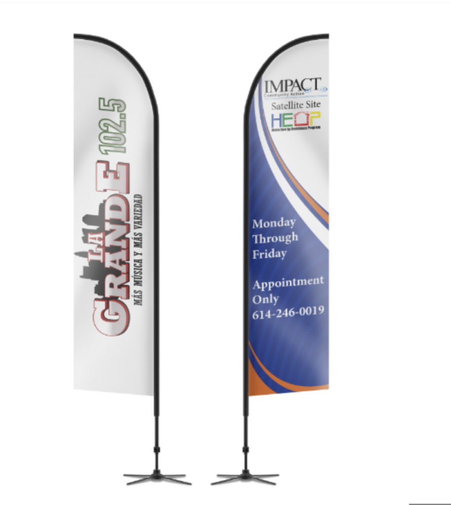 Vibrant feather flag signs for event promotion