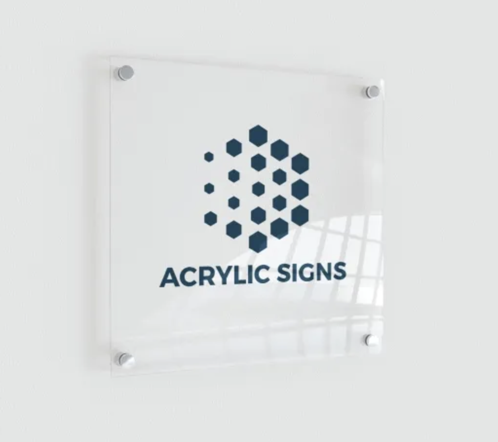 Eye-catching acrylic signs for indoor branding