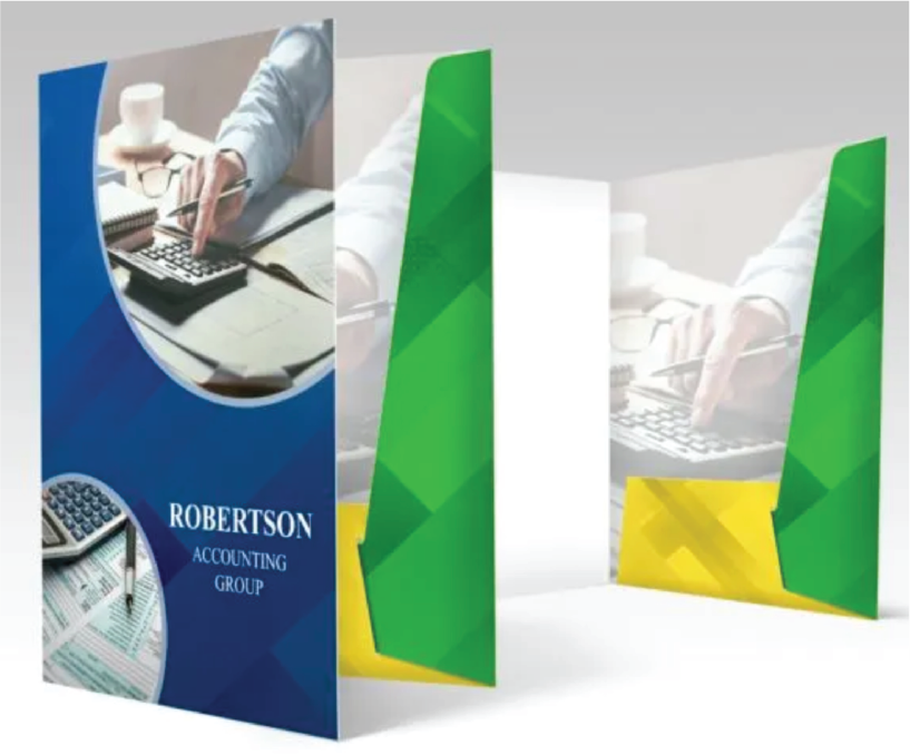 Sleek presentation folders with customizable designs, ideal for organizing and presenting important documents professionally.